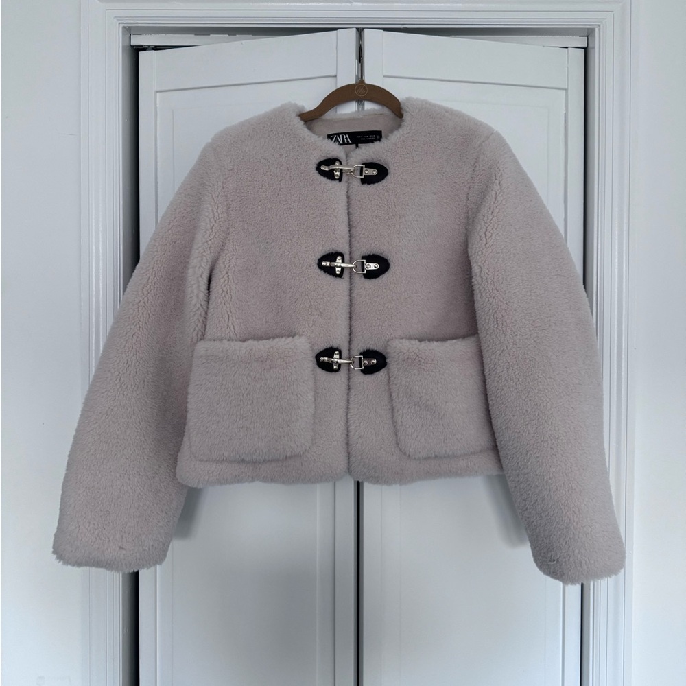 Zara Fuzzy Toggle Coat
